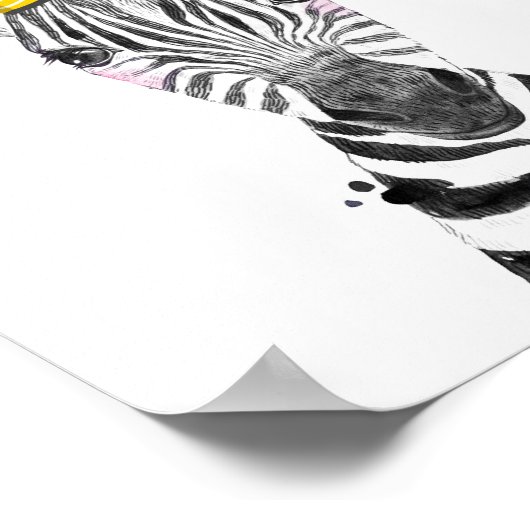 Poster Party Zebra Wild Safari Animaux Décor d'anniversai (Coin)