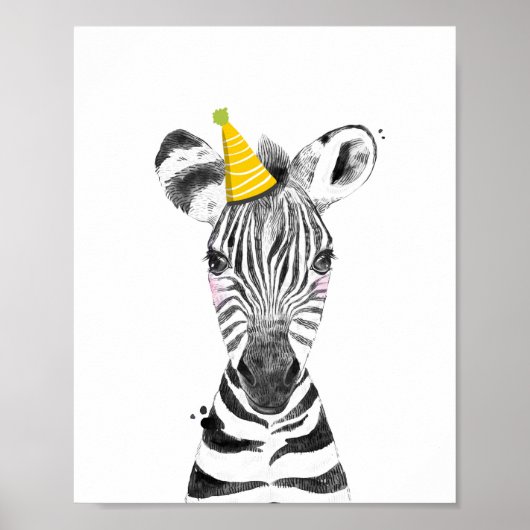Poster Party Zebra Wild Safari Animaux Décor d'anniversai (Devant)