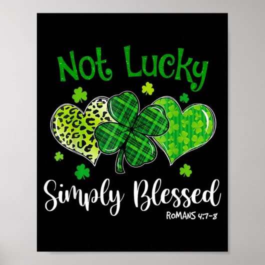 Poster Pas chanceux simplement béni Shamrock chrétien St (Devant)