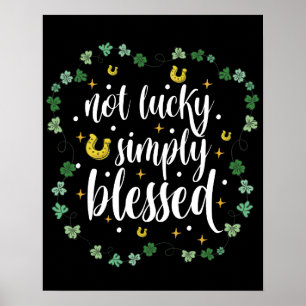 Poster Pas chanceux simplement béni St Patrick's Day