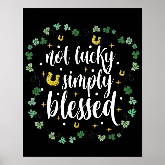 Poster Pas chanceux simplement béni St Patrick's Day (Devant)