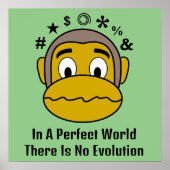Poster Pas d'affiche de motivation pour singe de l'évolut (Devant)