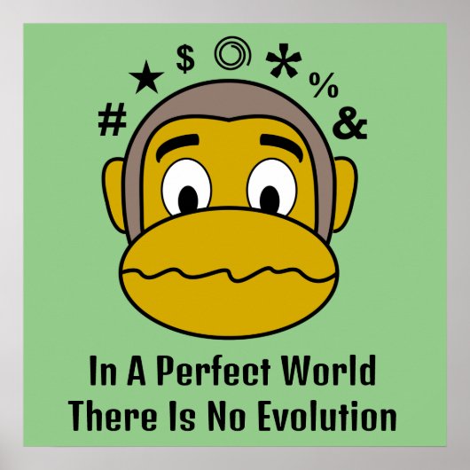 Poster Pas d'affiche de motivation pour singe de l'évolut (Devant)