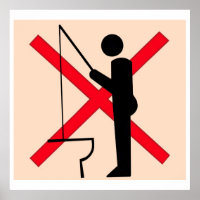 Pas d'affiche de pêche dans les toilettes