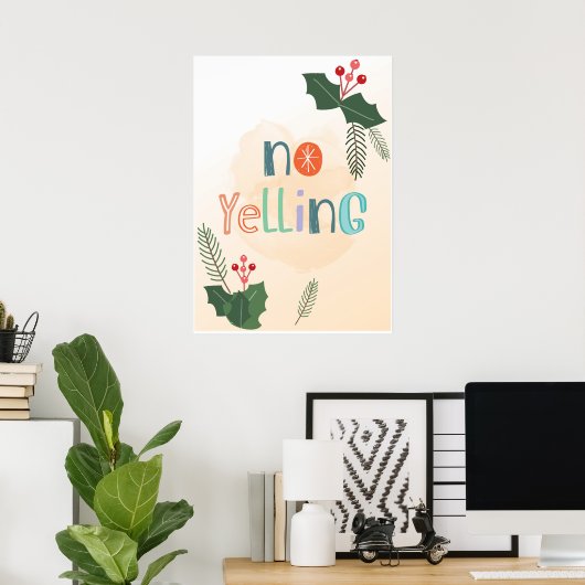 Poster PAS D'Affiche JAUNE (Bureau à domicile)