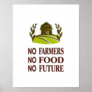 Poster pas d'agriculteurs ni de nourriture
