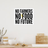 Poster Pas d'agriculteurs Pas de nourriture Pas d'avenir  (Cuisine)