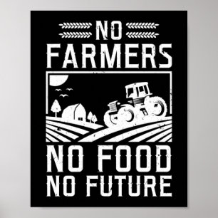 Poster Pas d'agriculteurs Pas de nourriture Pas de futur 