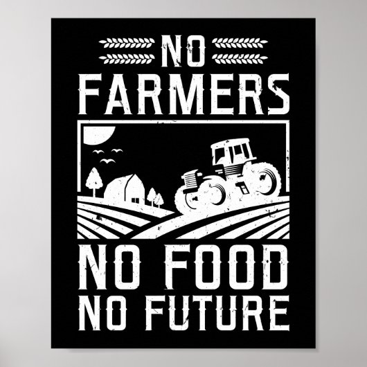Poster Pas d'agriculteurs Pas de nourriture Pas de futur (Devant)