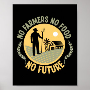 Poster Pas d'agriculteurs Pas de nourriture Pas de vie fu