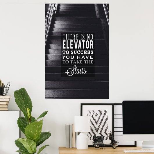 Poster Pas d'ascenseur à succès (Bureau à domicile)