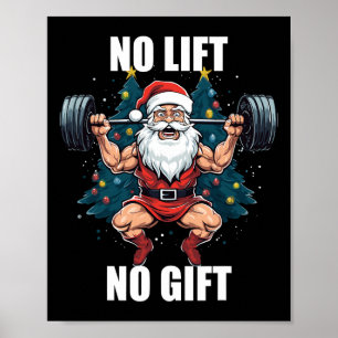 Poster Pas d'ascenseur Pas de cadeau Père Noël Gym Bodybu