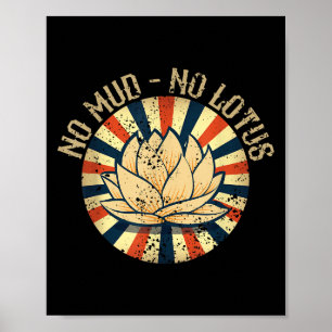 Poster Pas De Boue Pas De Lotus - Graphique De Yoga Pour