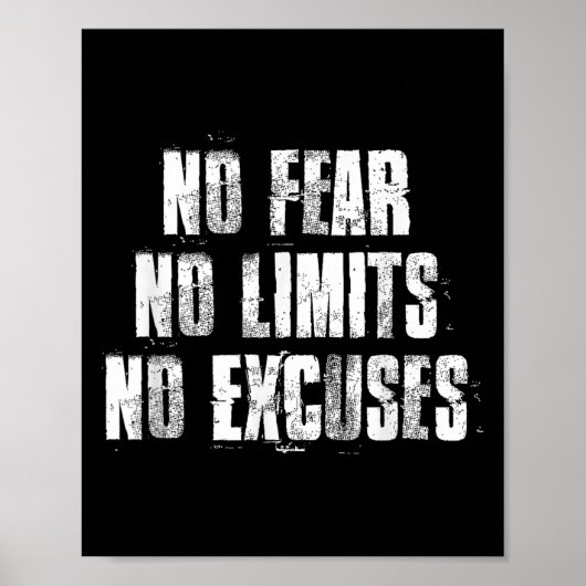 Poster Pas De Craintes Pas De Limites Pas D'Excuses Motiv (Devant)