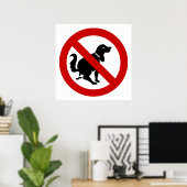 Poster Pas de déjections canines ⚠ Panneau thaï ⚠ (Bureau à domicile)