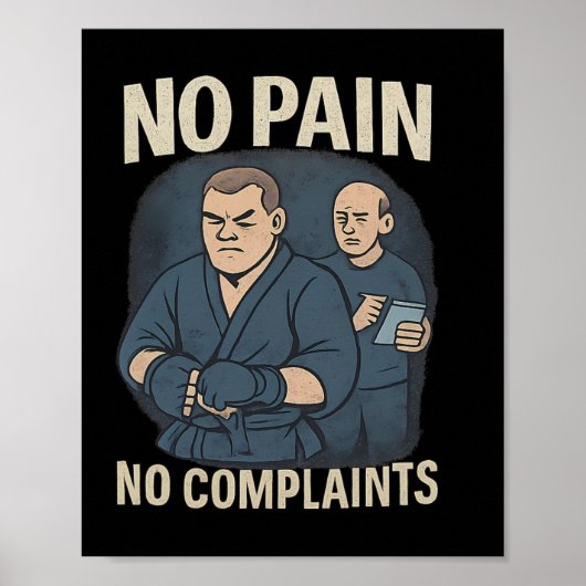 Poster Pas de douleur pas de gain Boxing Martial Arts Hum (Devant)