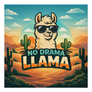 Poster Pas de drame Lama - Critter Kingdom