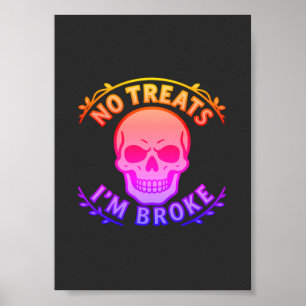Poster Pas de friandises, je suis fauché Sarcastic Skull