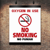 Poster Pas de fumée - Oxygène en usage - Pas de fumée