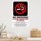 Poster PAS DE FUMEURS ! - Par décret fasciste ! -AFFICHE (Cuisine)