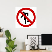 Poster Pas de jeux de balle ⚠ Panneau du parc thaï ⚠ (Bureau à domicile)