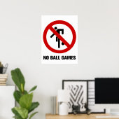 Poster Pas de jeux de balle ⚠ Panneau du parc thaï ⚠ (Bureau à domicile)