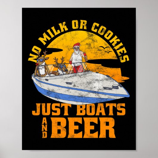 Poster Pas de lait ou de biscuits, juste des bateaux et u (Devant)