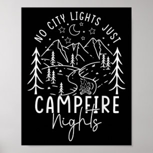 Poster Pas de lumières de la ville juste des nuits de feu