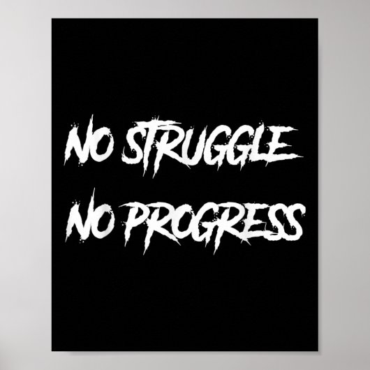 Poster Pas de lutte, pas de progrès Citation motivationne (Devant)
