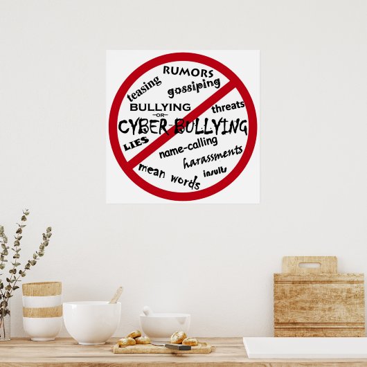 Poster Pas De Message D'Intimidation Plutôt Que De Choisi (Cuisine)