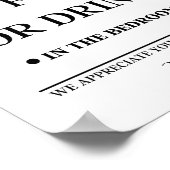 Poster Pas de nourriture ou de boisson dans la chambre (Coin)