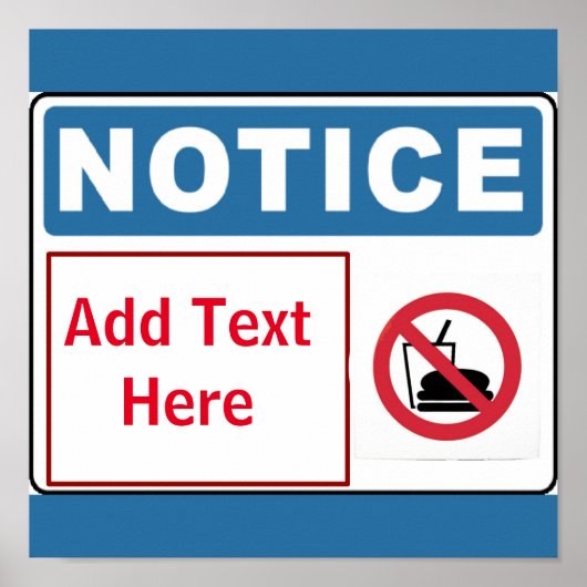 Poster Pas de nourriture sur place, ajouter du texte, sig (Devant)