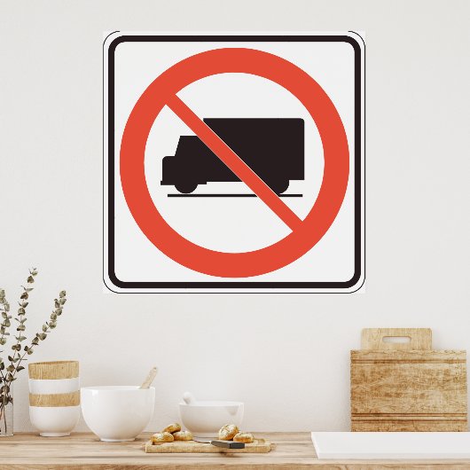 Poster Pas de panneau de camion (Cuisine)