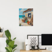 Poster Pas de pêche bonairienne (Bureau à domicile)