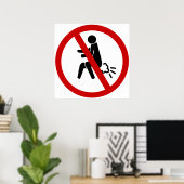 Poster PAS de pets ⚠ Panneau de toilette thaïlandais drôl (Bureau à domicile)