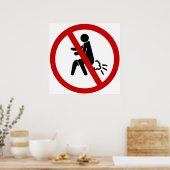 Poster PAS de pets ⚠ Panneau de toilette thaïlandais drôl (Cuisine)