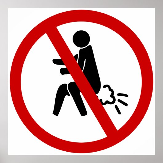 Poster PAS de pets ⚠ Panneau de toilette thaïlandais drôl (Devant)