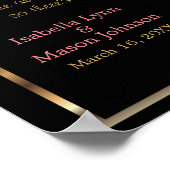 Poster Pas de plan de siège - Elégant Mariage rose Roses (Coin)