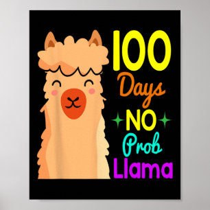 Poster Pas de problème 100 jours d'école Mignon 100ème jo