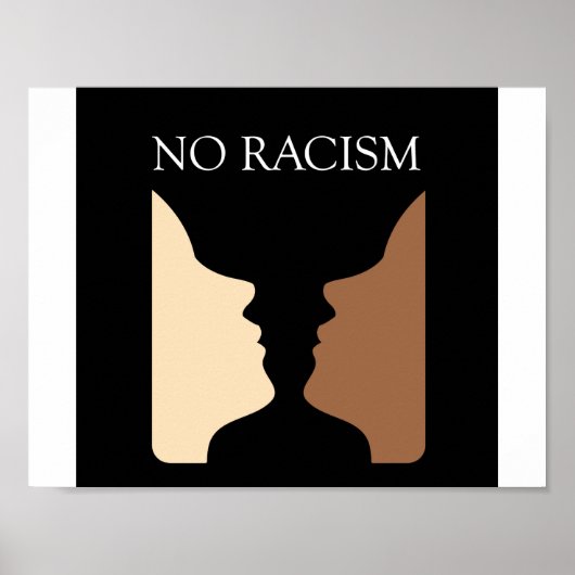 Poster Pas de racisme avec un vase en ruines (Devant)
