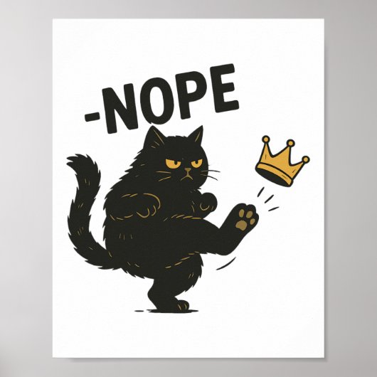 Poster Pas De Rois En Amérique Chat Noir Drôle Chat Kicki (Devant)