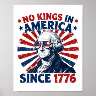 Poster Pas de rois en Amérique depuis 1776 Drapeau Usa en