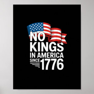 Poster Pas de rois en Amérique depuis 1776 Protestation C