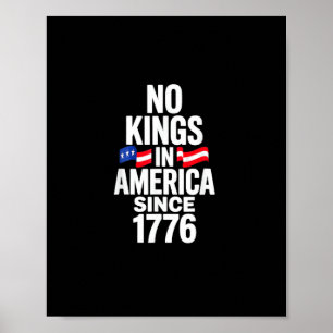 Poster Pas de rois en Amérique depuis 1776 Simple Classiq