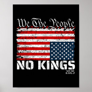 Poster Pas De Rois En Amérique Distress Drapeau À L'Arriè