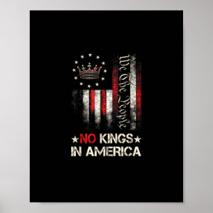 Poster Pas de rois en Amérique Drapeau USA politique vint