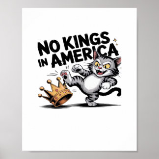 Poster Pas de rois en Amérique Graphique Rétro Classique