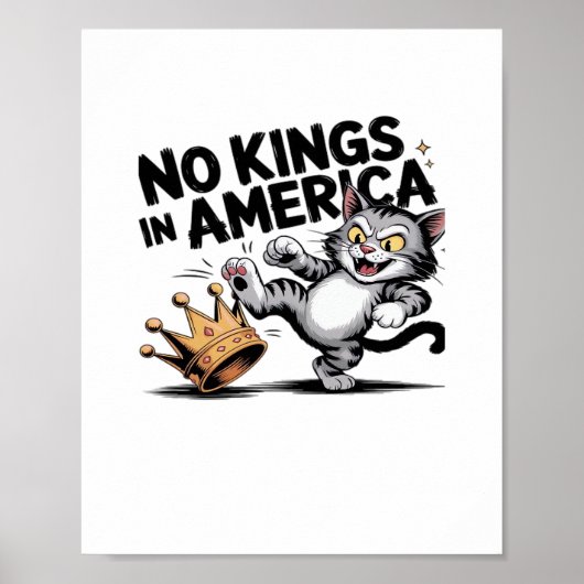 Poster Pas de rois en Amérique Graphique Rétro Classique (Devant)