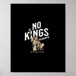 Poster Pas de rois en Amérique Style patriotique classiqu