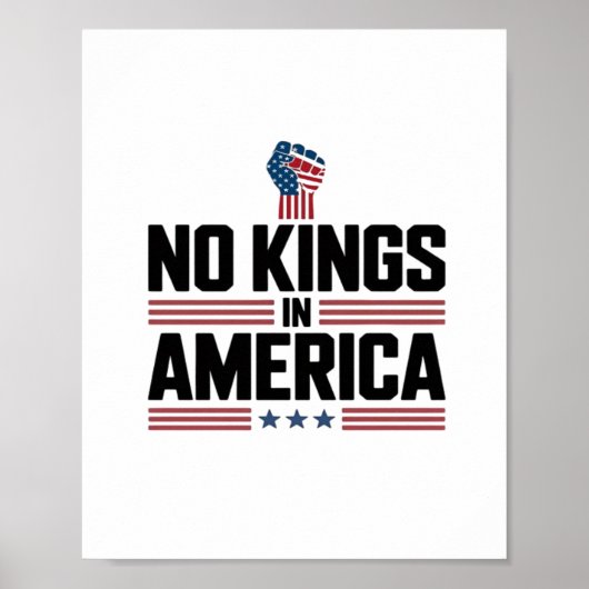 Poster Pas de rois en Amérique USA Rétro Classique (Devant)